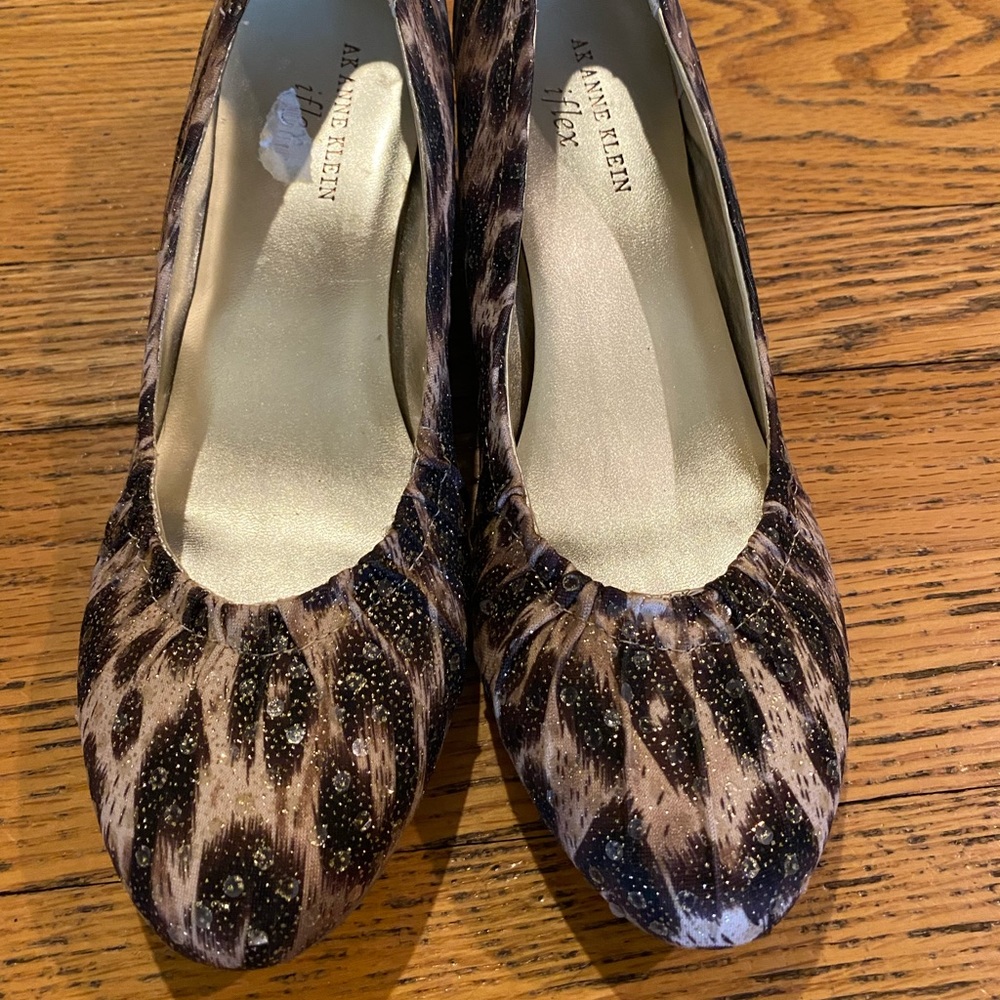Anne Klein Iflex wedge - sparkly leopard print